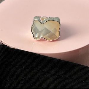 Tous Silver and Cream Ring
